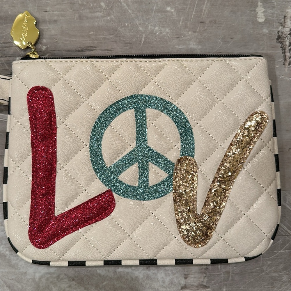 LUV BETSEY by Betsey Johnson "LOV" Glitter Wristlet - Picture 2 of 8